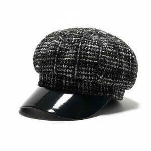 Scala Pronto Tweed Newsboy Cap with Glossy Brim